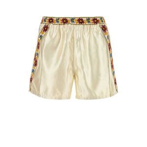Bode Men Ivory Satin Candyfloss Bermuda Shorts